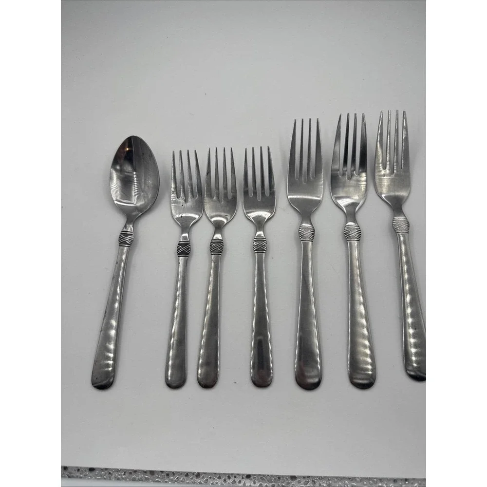 Cambridge Stainless Steel Flatware Hallie Fork Spoon Lot Of‎ 7